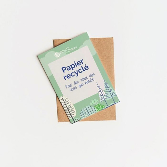 Carte de voeux papier recyclé